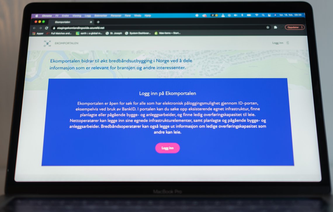 Bilde av forside ekomportalen