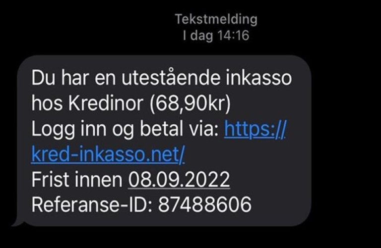 Bilde av svindel-sms