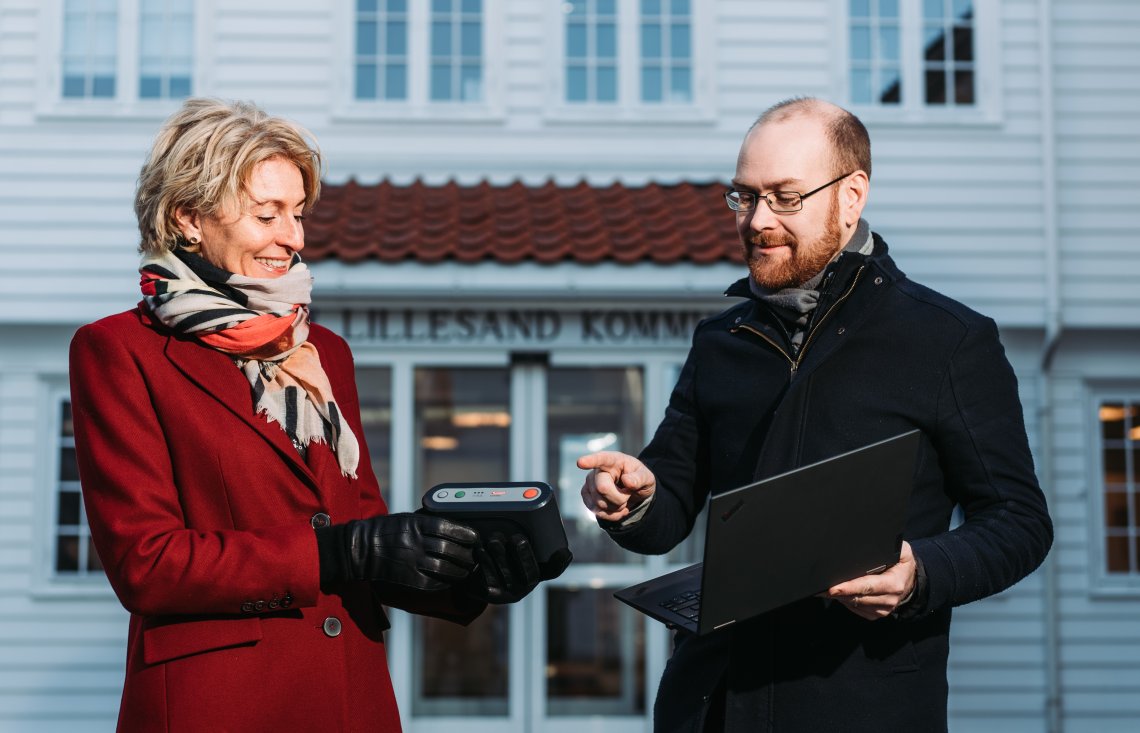 seksjonssjef Inger Vollstad i Nkom og IT-sjef Andreas Brovig i Lillesand kommune